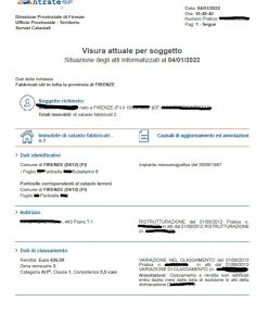 Visura catastale con dati anagrafici