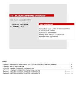 bilancio azienda online ultimo depositato o storico