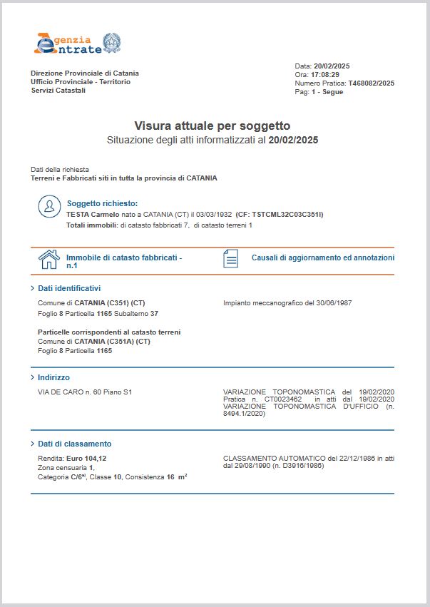 visura catastale catania