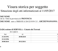 visura soggetto storica catastale online